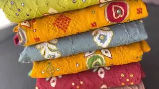 Cotton silk bandhani dress material with Khatli work #dress #bandhani #dressmaterials