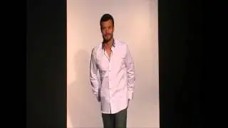 Chemise homme blanc col bleu MIAMI (CHC#344)