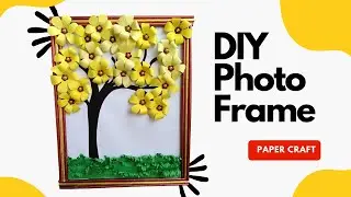 DIY Wall Photo Frame Flowers Beautiful Design Amazing Craft Tree Art Yellow Picture Virsi