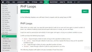 PHP loops Introduction in w3schools