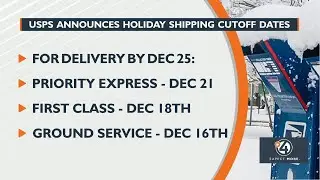 USPS announces holiday shiping cutoff dates