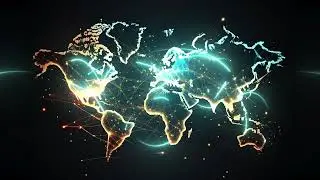 [4K] Global network connection - World map point and line composition - screensaver - footage