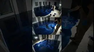 Optical illusion epoxy that looks extremely deep #flooring #home #design