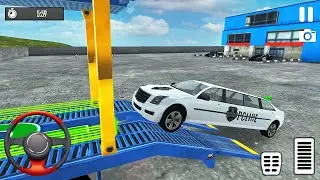 Police Limousine Being Transported in Trailer Truck - Car Transporter Simulator - Android Gameplay