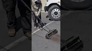 Innovative Mechanical Push Broom! #shorts #cleanup #construction
