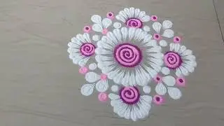 simple rangoli with colour  manda art