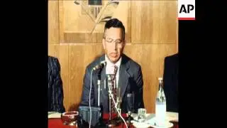 UNUSED 18 3 81 FOREIGN MINISTER OF IRAQ SA'DUN HAMMADI SPEAKING AT A PRESS CONFERENCE IN LISBON