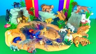 Zoo Animals Toy Collection Lion Tiger Panther Jaguar Jungle Book Le&oacute;n Le&atilde;o Fun End