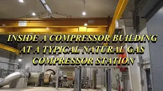 Inside a natural gas compressor building