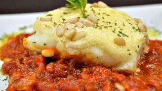 Bacalao con Tomate y Muselina de Ajo. Receta Muy Fácil