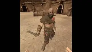 Fighting Kratos with weird light sabers