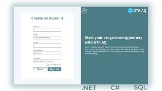 Sign-Up Form | C# .NET Framework & SQL Database | Step-by-Step Tutorial