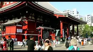 Tourists near a Japanese Temple