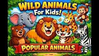 wild animals for toddlers | wild animals name cartoon | learn wild zoo animals names