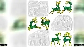 DIY Crystal Epoxy Resin Mold Christmas Series Christmas Elk Keychain Ornament Silicone Mold
