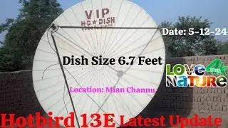 Hotbird 13&deg;E Ku Band signal result update on 6.7 feet dish antenna. (Date: 05-12-2024)
