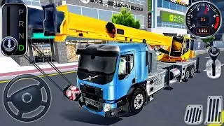 3D Driving Class #23: Real City Driving - Construction Mobile Crane Vs Train - Android GamePlay