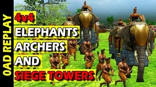 0AD 4v4 Elephants Archers and Siege Towers