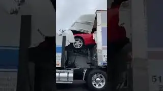 Nightmare Ferrari tow transporter truck crash