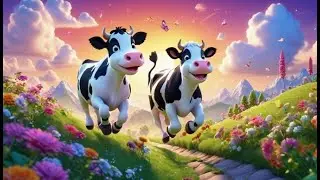 The Flying Cow and the Moon | Magical Cow Song for Kids | Fun Moon Rhyme for Toddlers