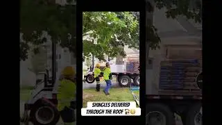Shingles delivered through the roof 🏚️😳 #fail #video #reels #roofing #tiktok #trending #roofs