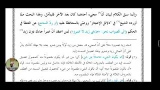 29. شرح مختصر المعاني في البلاغة للتفتازاني (أحوال المسند إليه: تتمة العطف عليه وإتيان الفصل بعده)