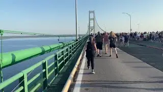 Thousands gather for annual Labor Day walk across Mackinac Bridge