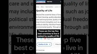 The Top 5 best countries ranked by the quality of life. Follow for more ! #news