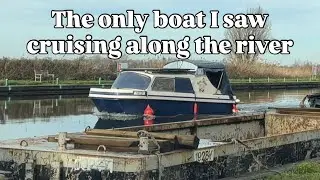 The only boat I saw cruising along the river 