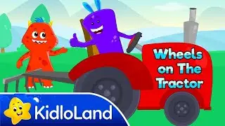 Wheels on The Tractor | Nursery Rhymes Kids Songs | Chomping Monsters | KidloLand Children Songs