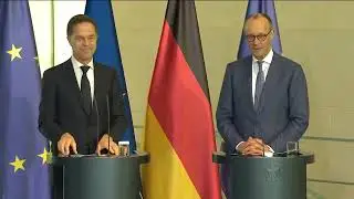 Friedrich Merz and Mark Rutte hold press conference