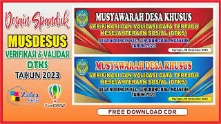 DESAIN SPANDUK MUSYAWARAH DESA KHUSUS VERIFIKASI & VALIDADI DTKS TH 2023  (FREE DOWNLOAD CDR)
