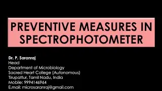 Preventive Measures in Spectrophotometer