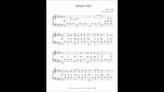 Simple Gifts, arranged for intermediate piano by Dennis Frayne