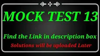 FREE MOCK TEST 13 for MHT CET 2020 PREPARATION MHT-CET 2020