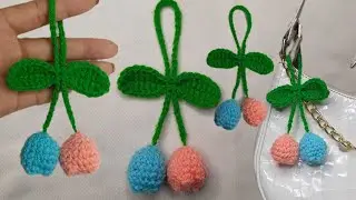 How to crochet a tulips keychains for beginners tutorial#crochet #diy