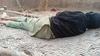 A Boy Sleeping In Village With Hen Leg Exercise 😂