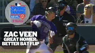 Zac Veen hits a tank, flips bat