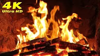 🔥 Fireplace with Burning Logs 12 Hours of Soothing Crackling Fire Sounds. Fireplace Video Relaxatio