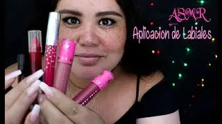 ASMR Español | Aplicación de labiales (Mouth Sounds, Tapping, Susurros ...) | ASMRJulyDots