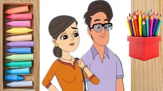 How to draw chikoo aur Bunty mom papa step by step || Chiku Bunty
