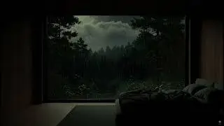 Fall Asleep Instantly to Forest Rain | Dark Cabin Night Ambience