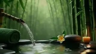Relaxing Sleep Music + Bamboo Water Sounds 🌿 Healing Music, Calm Anxiety & Deep Relaxation 