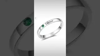 Personalized Simulated Birthstone Rings Custom Engraved Names