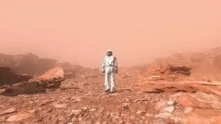 4K Futuristic Astronaut Walking On Mars Planet Surface Loop Background Video | No Copyright Video 