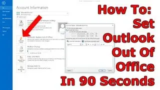 How To Set Out Of Office In Outlook 2013