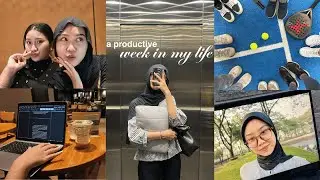 a productive week in my life | study at library, jogging, padel, work from cafe