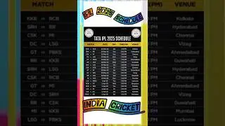 IPL 🏏🏏2025 first 18 matches Schedule | Time table #IPL2️⃣0️⃣2️⃣5️⃣ #schedule #cricket #India #shorts