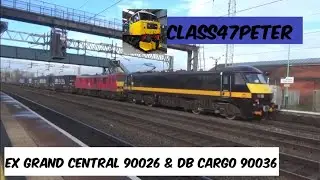 Ex Grand Central 90026 & DB Cargo 90036 Hauling 4M25 Mossend - Daventry Through Rugeley Trent Valley