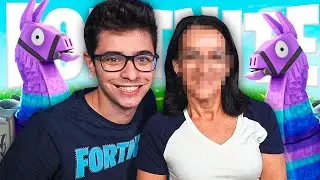 FLAKES ENSINANDO SUA M&Atilde;E A JOGAR FORTNITE!!